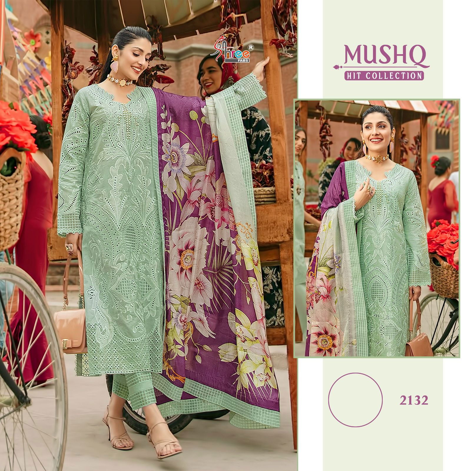 Mushq 2132 To 2135 By Shree Pakistani Suits Catalog